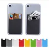 1pc Silicone Mobile Phone Back Card Holder Wallet Stick On Adhesive Cash ID Soft Adhesive Phone Card Holder Cover Wallets 4