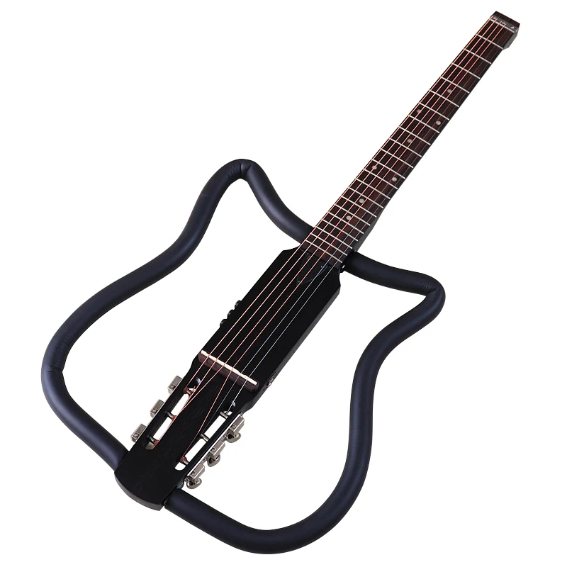 

New Headless Foldable Electric Acoustic Guitar Portable 34 Inch Travel Silent Guitar