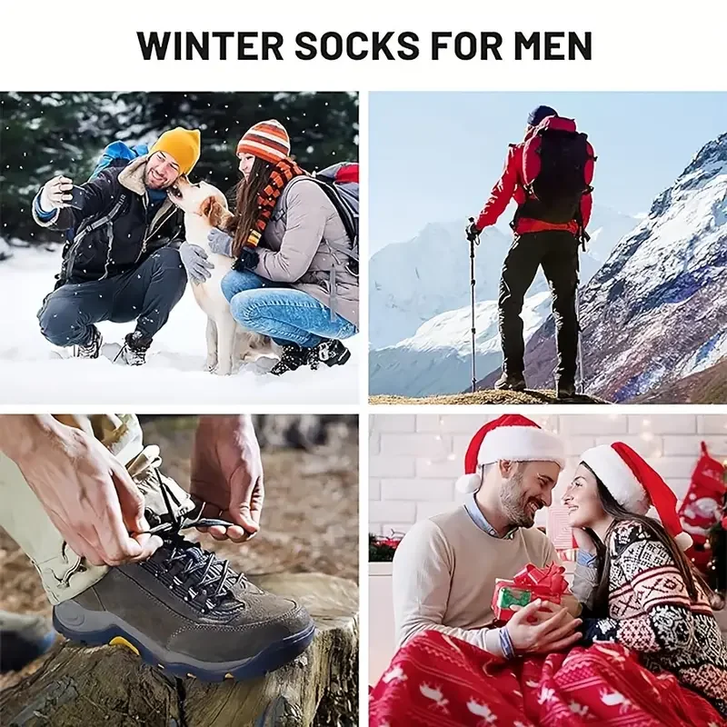 5 Pairs Merino Wool Socks For Men, Super Thick Hiking Socks - Image 6