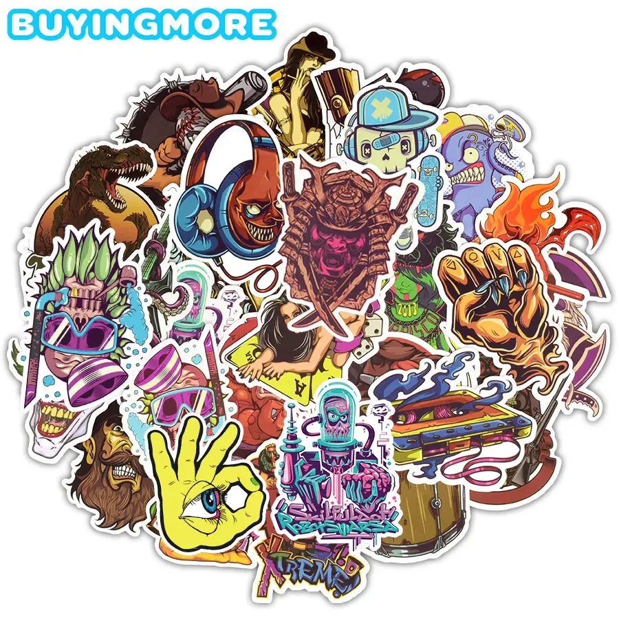 50 PCS Horror Stickers Toys Graffiti Punk Rock Sexy Waterproof Decal Stickers DIY Laptop Skateboard Guitar Car Motorcycle Helmet