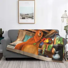 

Grizzy and The Lemmings Cute Pattern Blanket Flannel Print Bear Anime Breathable Warm Blanket Sofa Outdoor Plush Thin Quilt
