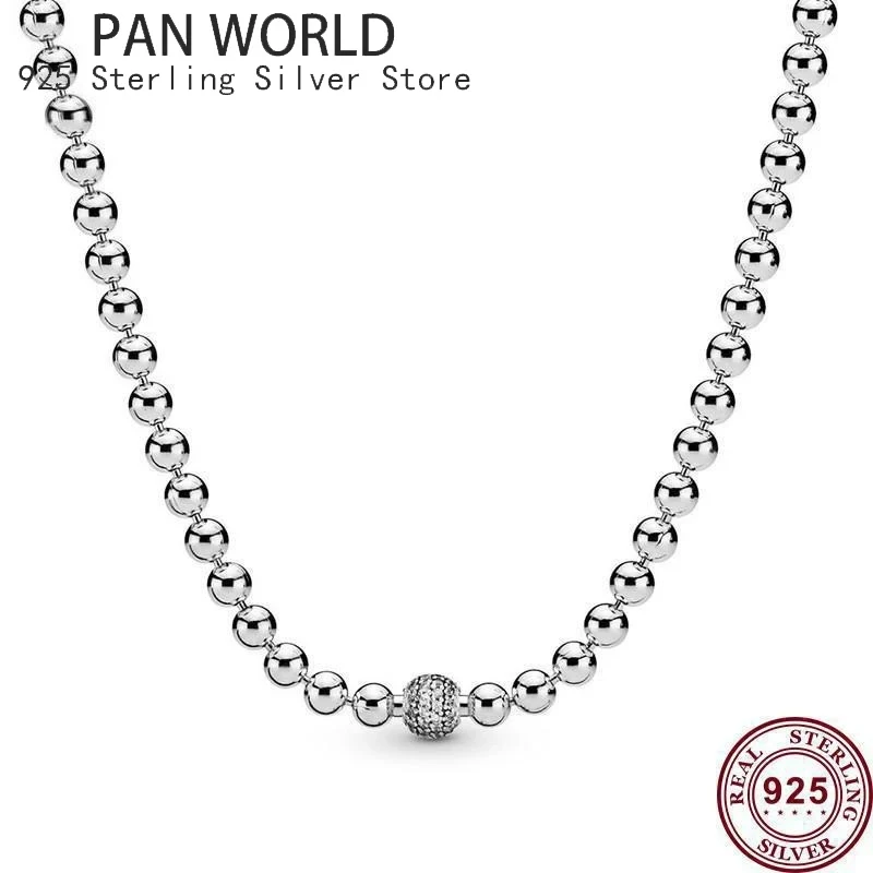 Hot Selling 925 Sterling Silver Shining Chain Link Me Series Original Women's Logo Necklace High Quality DIY Charm Jewelry