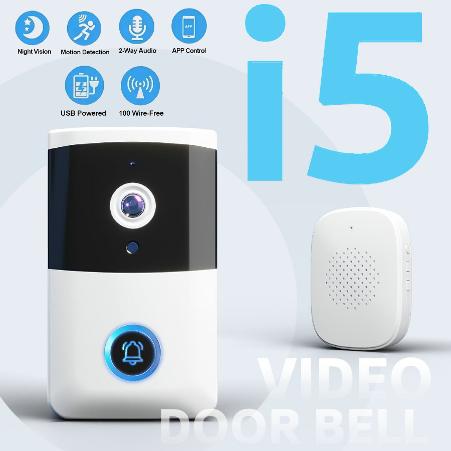 Wireless High-Definition Visual Wifi Intelligent Doorbell Infrared Night Vision Remote Home Doorbell Monitoring Intercom Doorbel