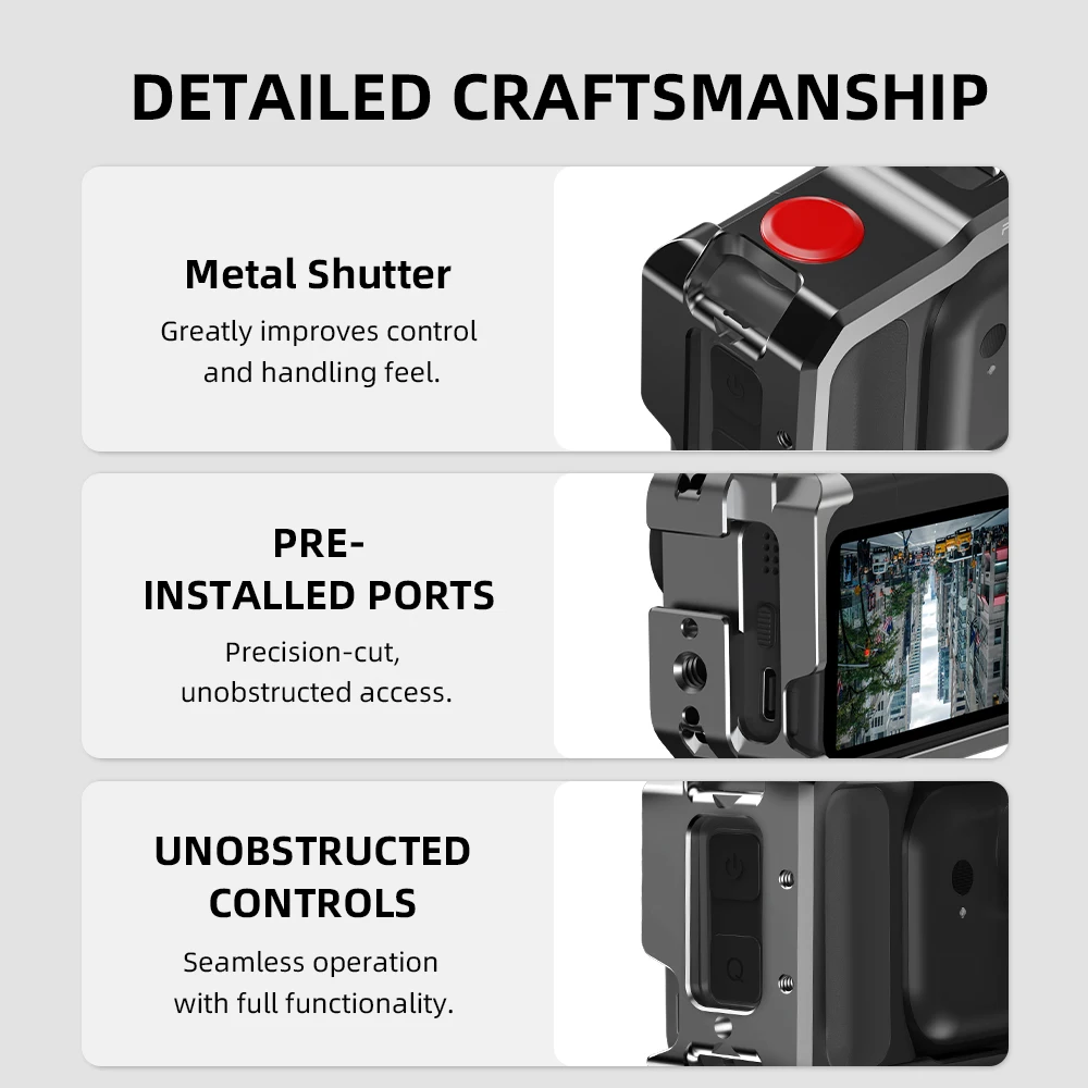Flymile Cage Metall-Schutzhülle für Insta360 GO Ultra, Zubehör, Rahmenkäfig, Kaltschuh, Multifunktions-Erweiterungshalterungen – Detail 12