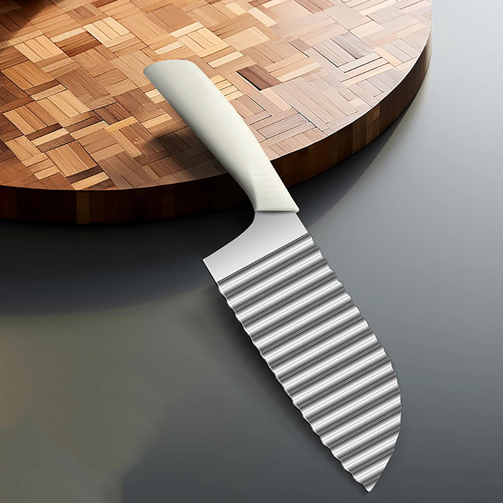 Potato Crinkle Cutter for Vegetables Fruit Stainless Steel French Fry Slicer Chopper Kitchen Carrot Cucumber Chopping Wavy Knife fruit slicer vegetable slicer crinkle cutter vegetable cutter potato slicer potato cutter food slicer