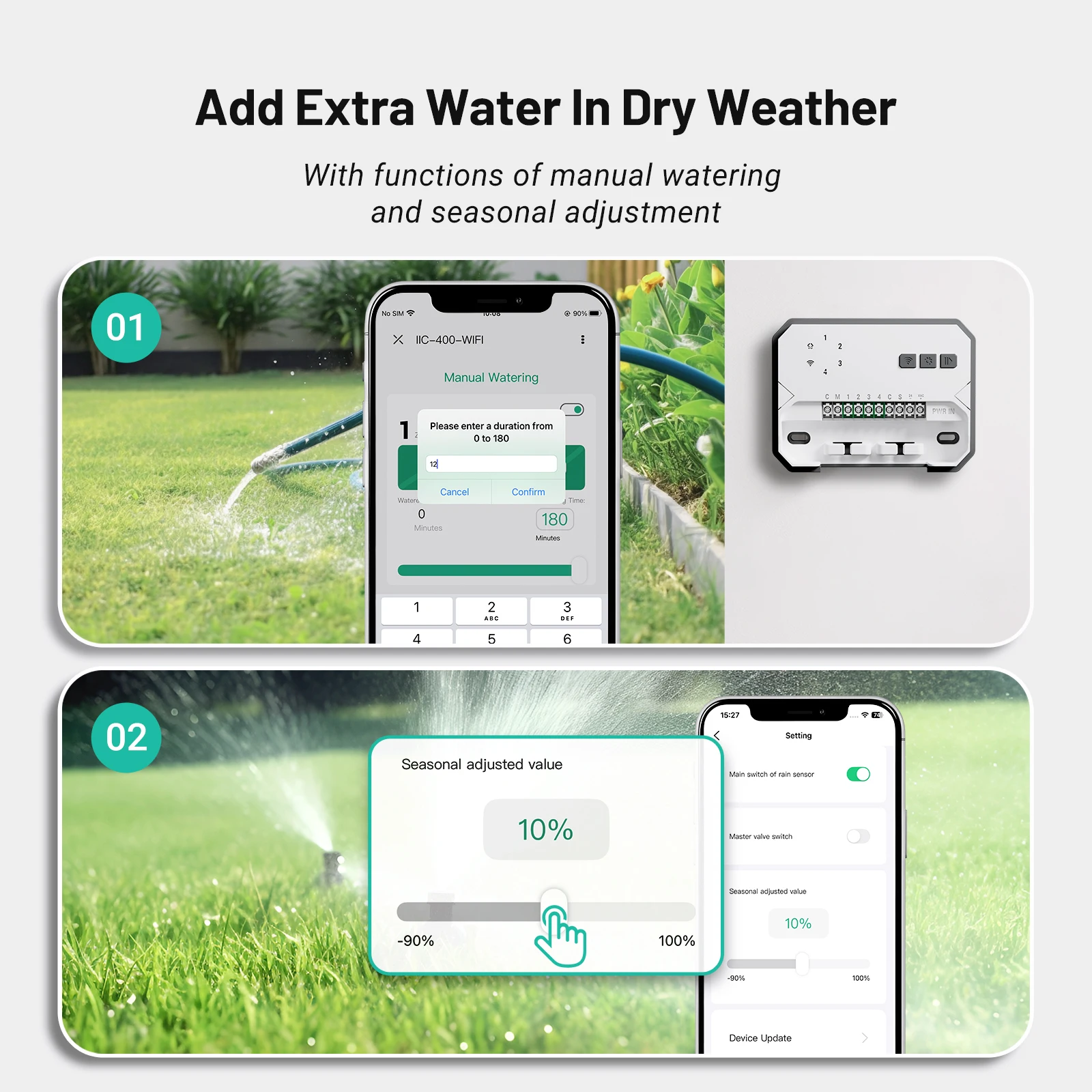 INKBIRD IIC-400-WiFi Sprinkler Controller Support Automatic Manual Watering OTA Function Smart Irrigation Controller EU/US/UK 5