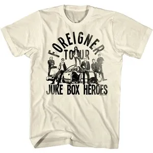 Juke Box Heroes 투어 디스트레스드 그래픽 티셔츠 남성용, 빈티지 락 밴드, 라이브 콘서트, 음악 머치