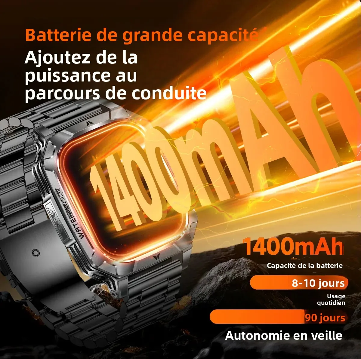 Smartklocka för herr med gps amoled skärm och lång batteritid_voghion.com