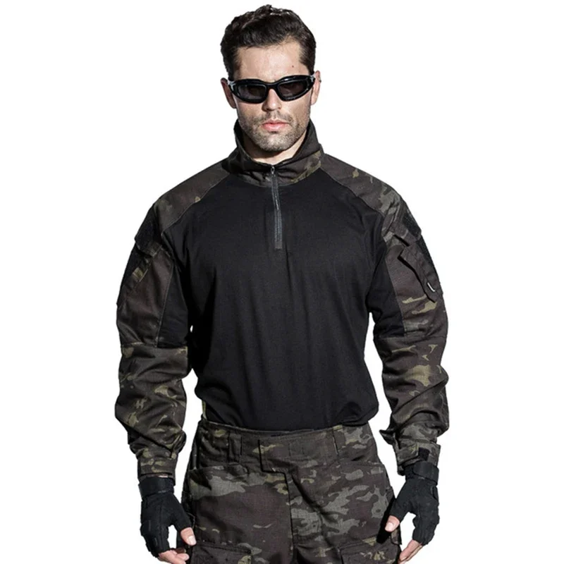 New Mens G3 Combat Shirt Camouflage Hiking Outdoor Tactical Gear Frog Hunting Uniform Shirt Multicam MCBK Blue