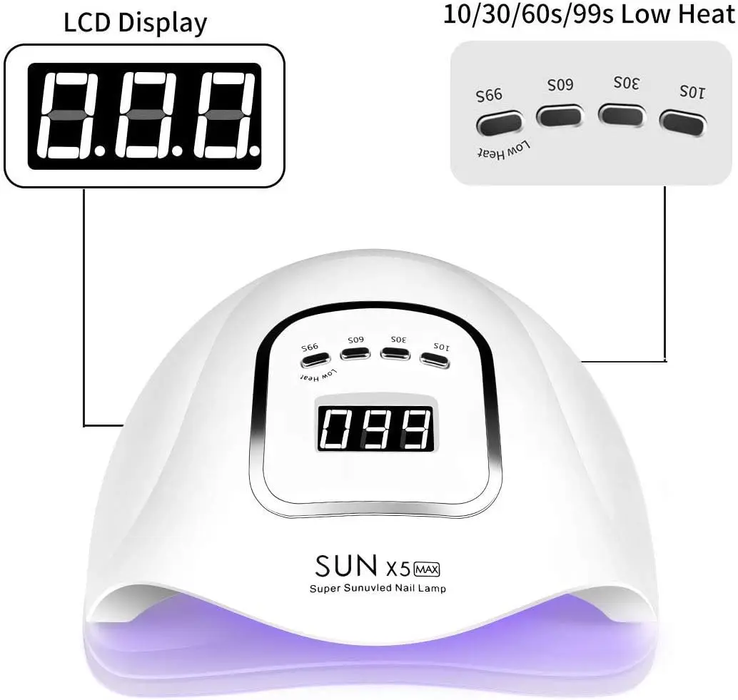 YIKOOLIN UV LED Nail Lamp Professional Nail Dryer Gel Polish Light UV Light with 4 Timer Setting Curing Gel Toe Nails
