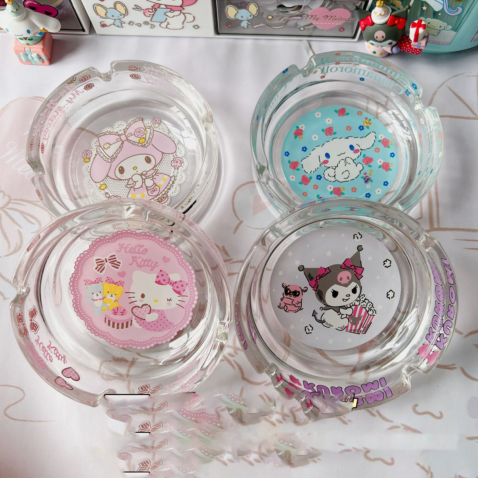 Hello Kitty Rolling Tray, Ashtray And Stash Jar Set!