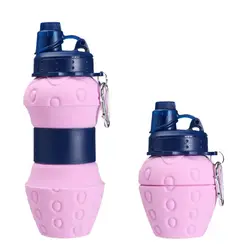 Collapsible Pineapple - Shaped Silicone Water Bottle - 700ml Reusable & Portable (Light Pink)