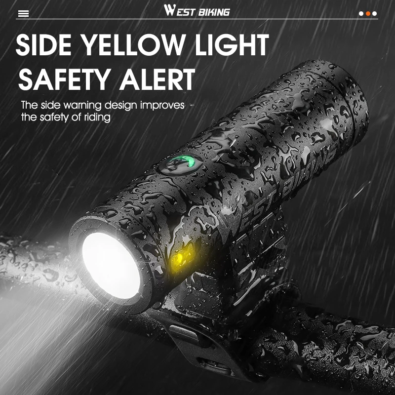 WEST BIKING Bicycle Front Light 500LM USB Rechargeable Aluminium Alloy Flashlight Cycling Headlight Aluminium Alloy Bike Lamp