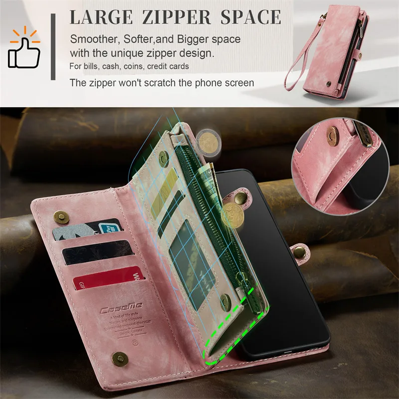 Premium Magnetic Flip Leather Wallet Phone Case with Card Holder