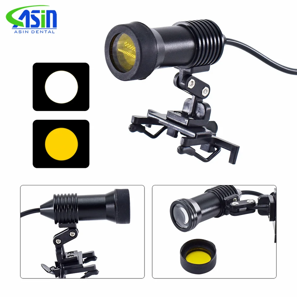 5 ワットヘッドライトヘッドランプメガネクリップ付き歯科ルーペ歯科
