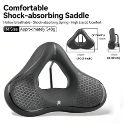High - Elastic Ergonomic Bicycle Seat with Shock Absorption & Breathable Design (M szie 548g)