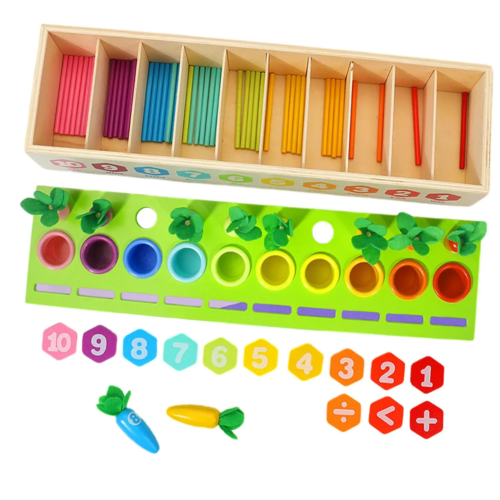 

Math and Counting Toy Wood Teaching Aids Color Matching Box Game for Early Education Activity Gift Preschool Fine Motor Skills