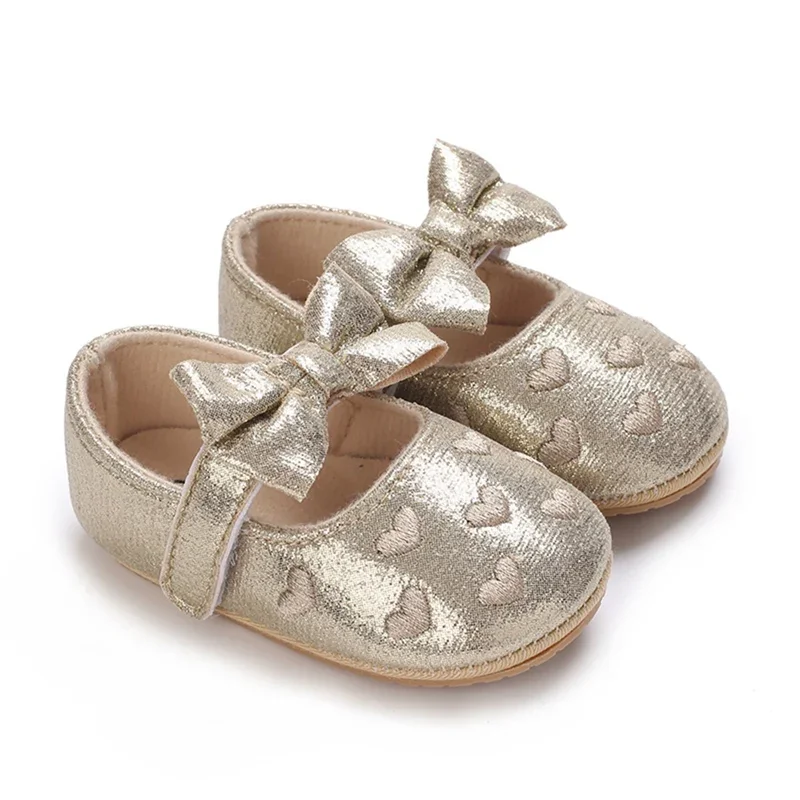 New Fashion Newborn Baby Flats Pink Baby Shoes Non-slip Cloth Soled Girls Shoes Elegant Breathable Casual Walking