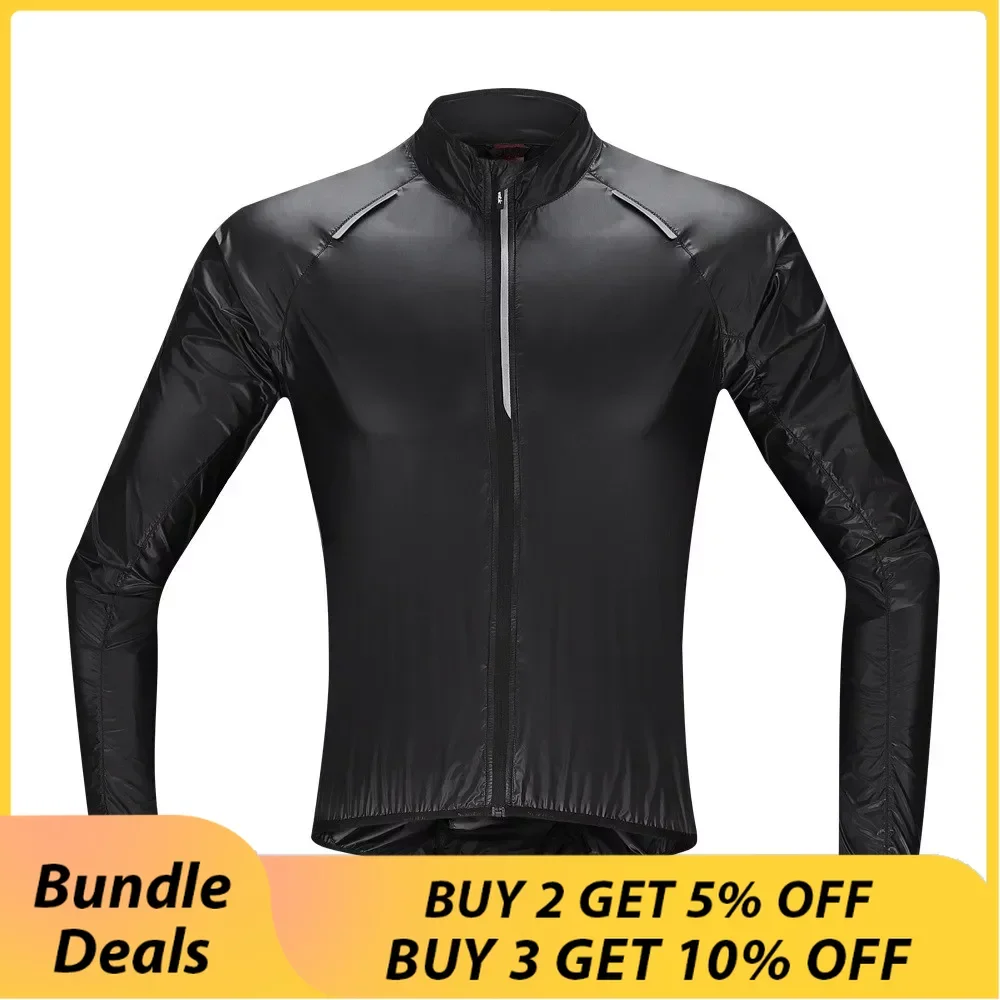 

Santic Men Cycling Skin Coat Bicycle Jackets Windproof Small Rain Waterproof Sun Protective UPF 50+ Riding Tops MTB Sportswear