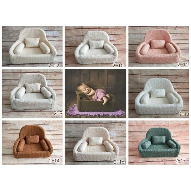 Newborn Photography Props MINI Sofa Chair Full Moon Baby Shooting Sofa Baby Taking Pictures Soft Small Seat Solid Color Sofa