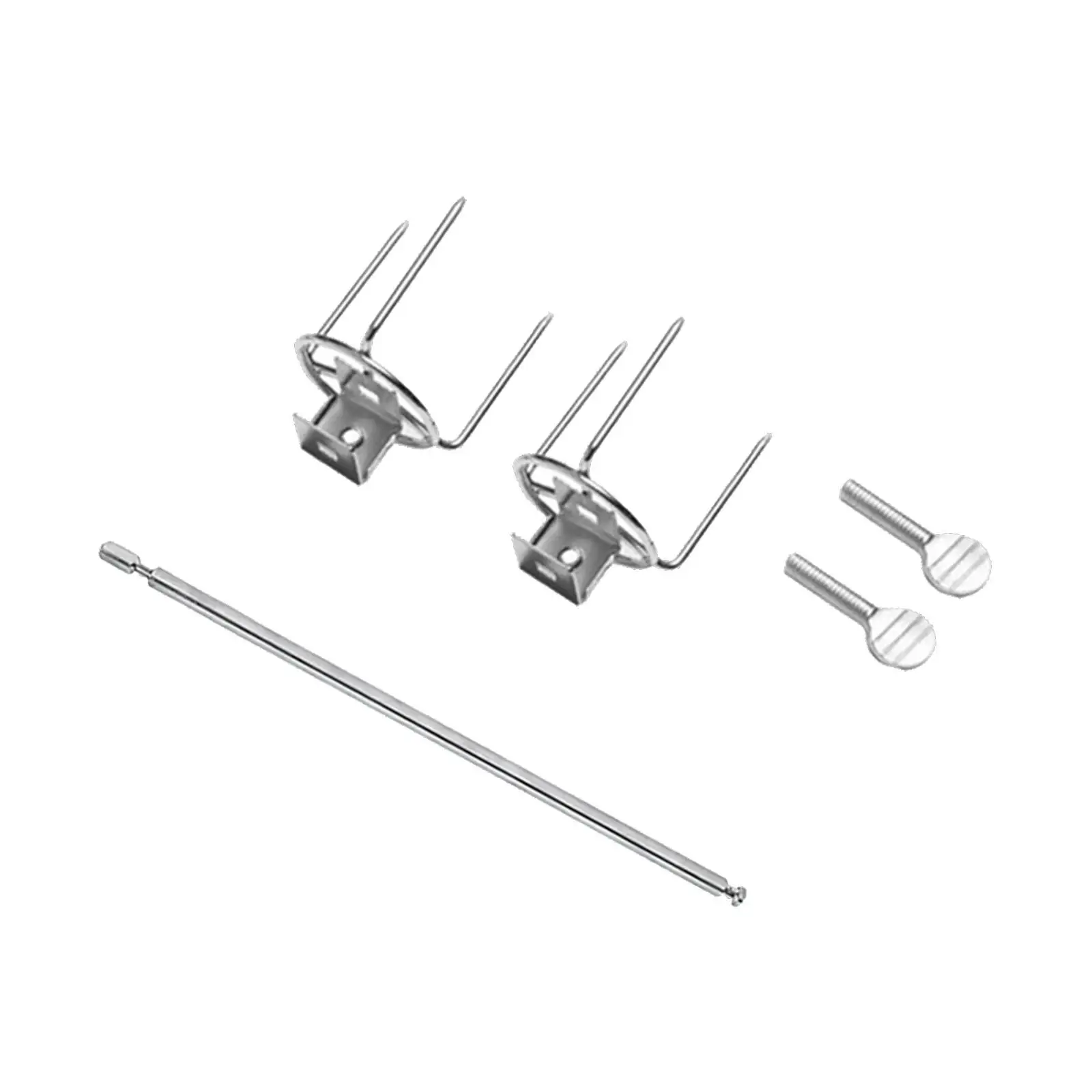 Rotating Chicken Fork Grill Rotisserie Kit Complete Holders for Most Grill