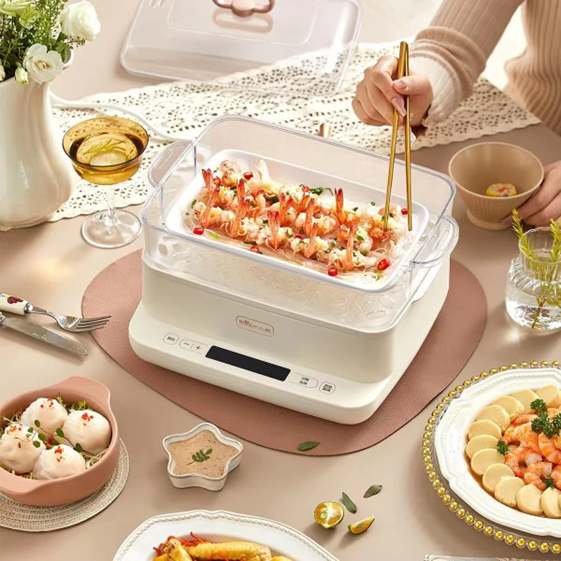 Bear 12L Electric Food Steamer Meal Warmer Multifunctional Snake Cooking Heater Pot Steamed Bun Seafood Steam Cooker Egg Poacher