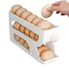New Automatic Rolling 3 layer Egg Dispenser Egg Holder Dispenser for Refrigerator Holds Eggs Space-Saving Egg Dispenser 1