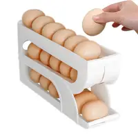 New Automatic Rolling 3 layer Egg Dispenser Egg Holder Dispenser for Refrigerator Holds Eggs Space-Saving Egg Dispenser 1