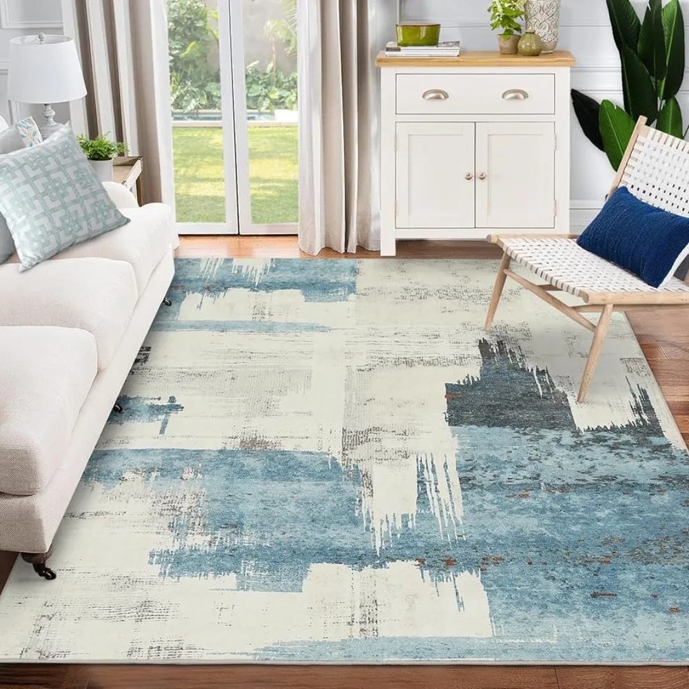 

Modern Abstract Rug,Stain Resistant Washable, Non-Shedding, Non-Slip Backing Carpet for Living Room Bedroom Dining Room Office
