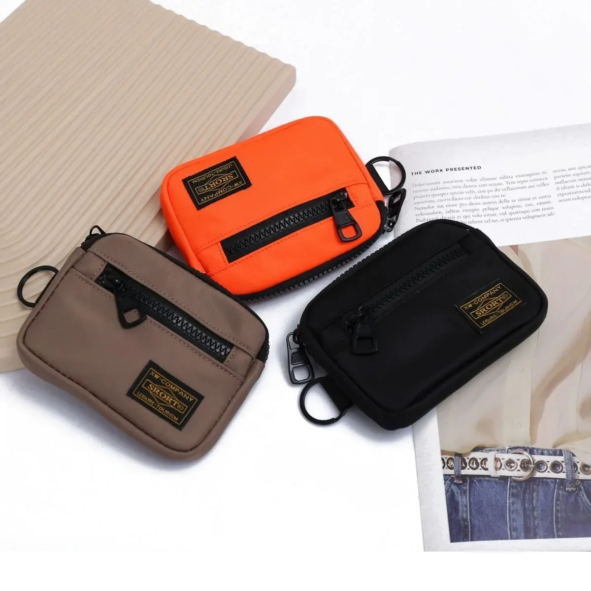 Canvas Zipper Short Wallet Casual Men Coin Purse Retro Key Holder Small Money Bag Trend Youth Mini Handbag Coin Pouch Cartera key case coin purse card wallet coin wallet change bag