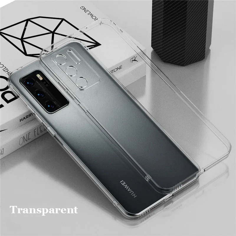 Plating Frame Transparent Matte Anti Fingerprint TPU Case For Huawei P50 P50E P40 Pro Airbag Anti-drop Full Cover Shell_voghion.com