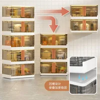 Simple Plastic Kitchen Cabinets Multi-layer Flip Bedroom Cabinets Home Furniture Home Living Room Snack Toy Storage Cabinet Box 1