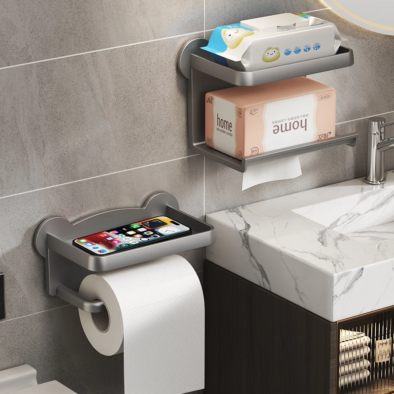 toilet paper holder dispenser wall-mounted facial tissue holder bear head roll
