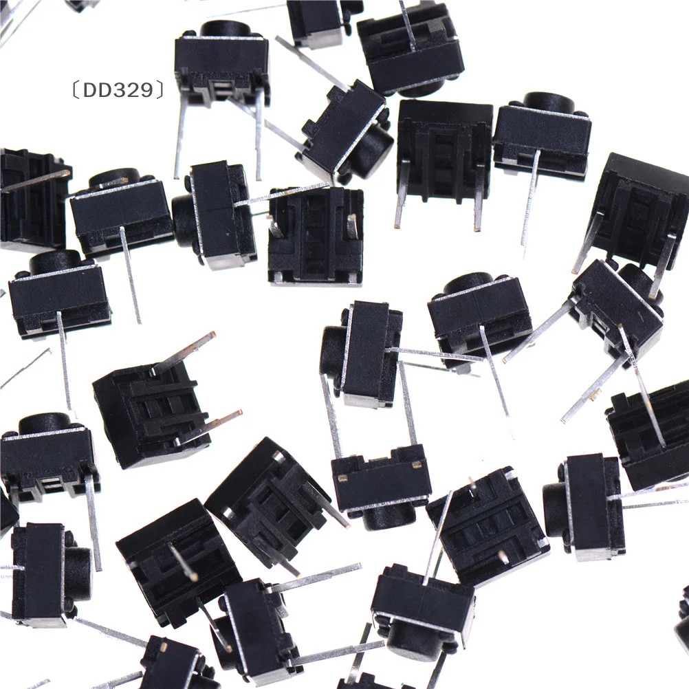 〔DD329〕100 Pcs 2 Pins Tactile Push Button Switch Tact Switch 6X6X5mm Momentary