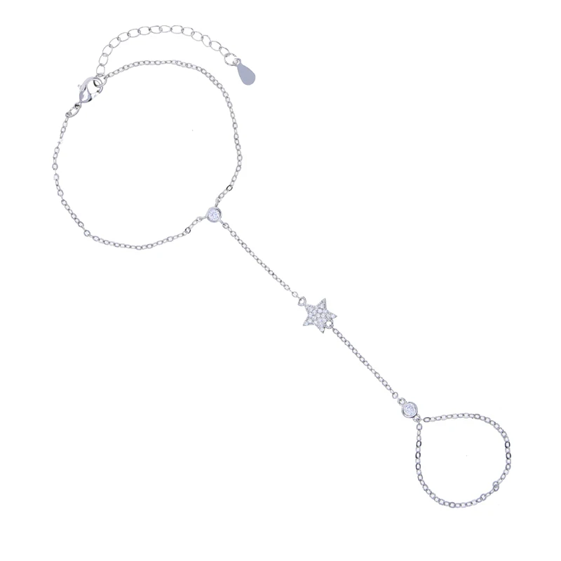 أساور بدلاية على شكل نجمة خماسية للنساء ، زركون مك...