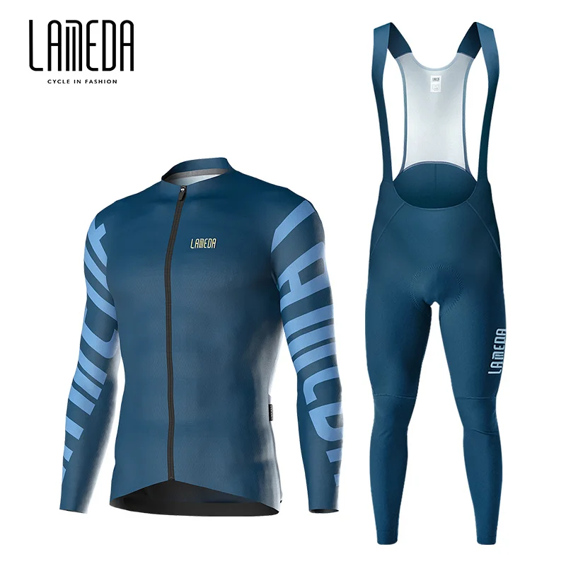 

Lameda Cycling Jersey Suit Spring Summer Autumn Men's Long Sleeved Tight Top Pants Set Professional Road Bike Clothes