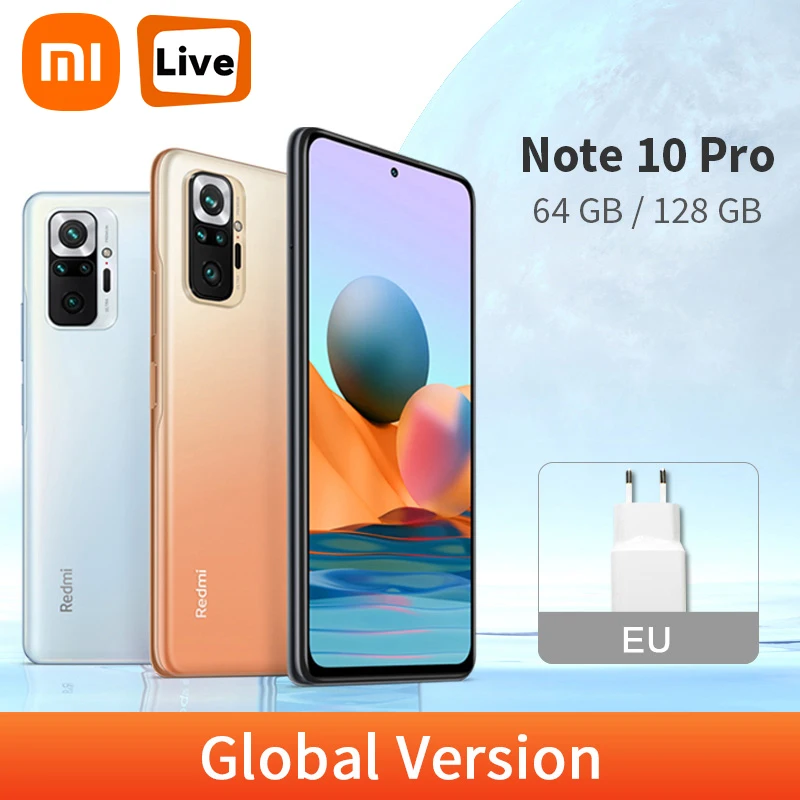 Global Version Xiaomi Redmi Note 10 Pro 64gb/ 128gb Smartphone