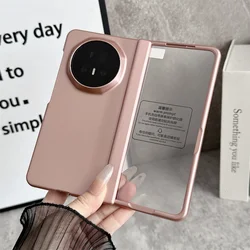 Solid Color Protective Phone Case with Transparent Back Cover and Front Protection Film for Honor Magic V5 (Rose Gold)