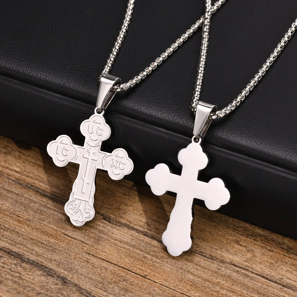 IconsGr Christelijk-orthodoxe Griekse religieuze hanger ketting met houten kruis / 32