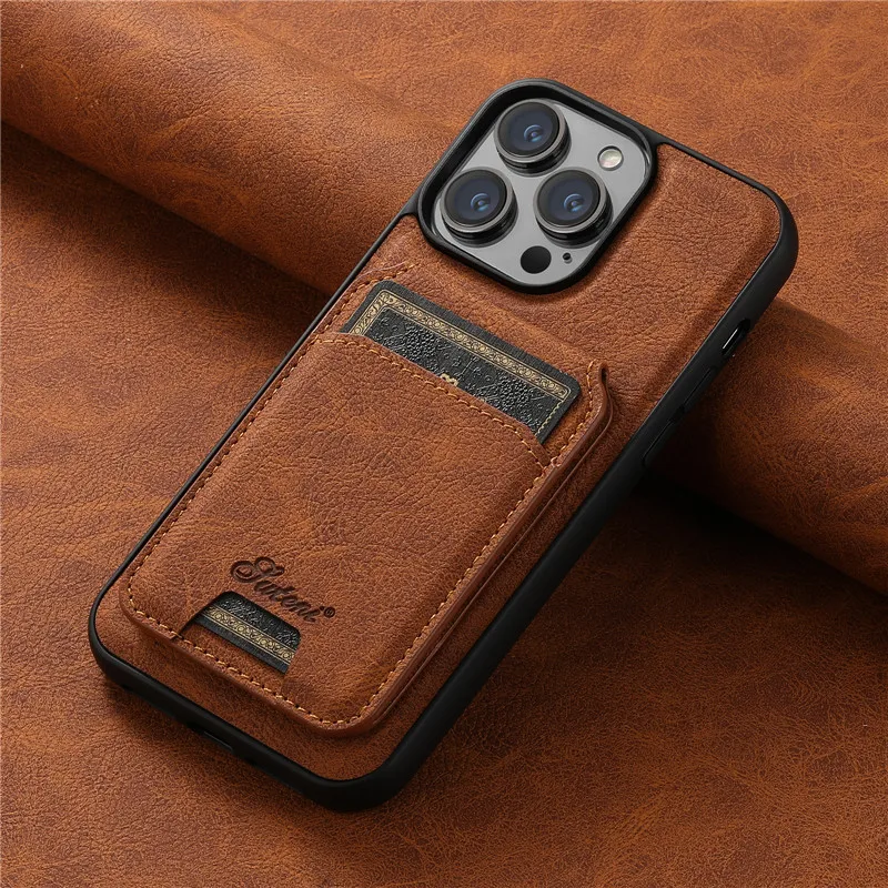 Luxury detachable Leather Wallet Magsafe iPhone Case TAC1