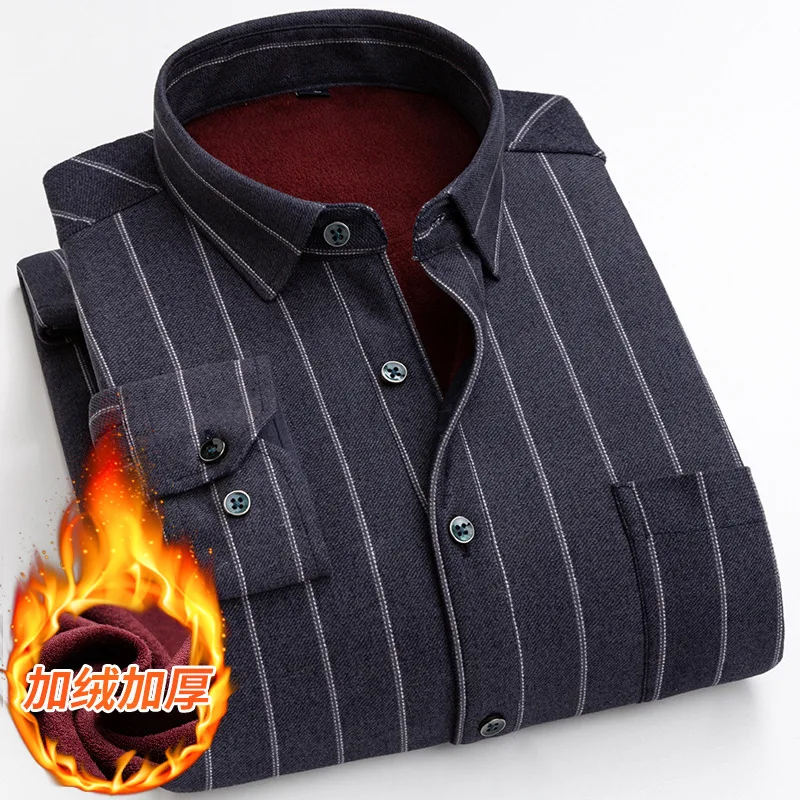 

2023 Autumn and Winter Blouse Male Thick Fashion Shirts Tops Streetwear Men Long-Sleeve Streetdress Smart Casual Hombre