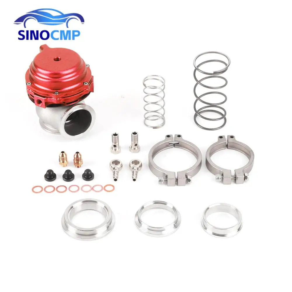 1Set 44Mm Rosso Esterno Raffreddato Turbo Wastegate Kit Mvr44 V-Band Wastegate Esterno Prestazioni Con Molle Per Turbo Universali