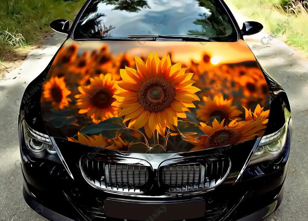 

Sunflower Car hood sticker vinyl sticker graphic packaging decal graphic modified hood decal car customization diy