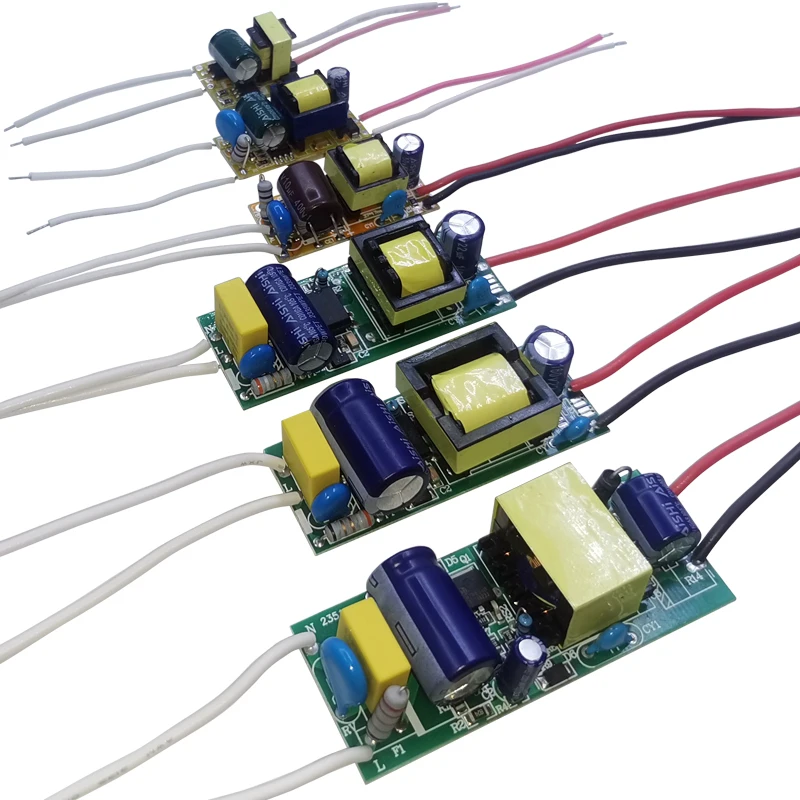 Alimentation électrique pour pilote LED 1-3W 4-7W 8-12W 15-18W,20-24W,25-36W, éclairage à courant constant intégré, sortie 110-265V, transformateur 300mA