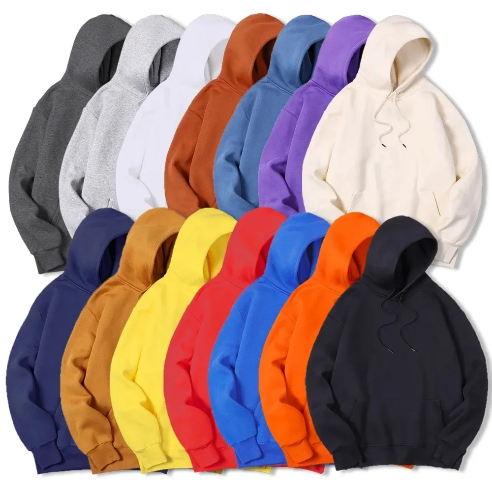 Masculino Cor Sólida Com Capuz Suéteres Masculino Camisola De Lã Quente Moda Roupas De Rua Solta Respirável Hoodie Men