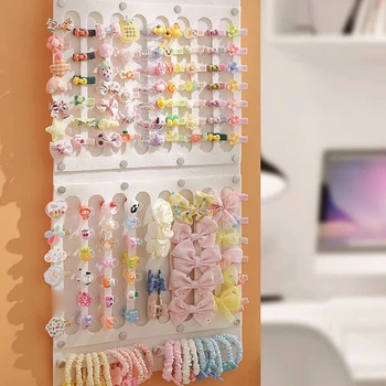 1 pezzo di accessori per capelli di grande capacità montati a parete, rack di stoccaggio salvaspazio, accessori per rack di stoccaggio per fermagli per capelli per la camera delle ragazze 1
