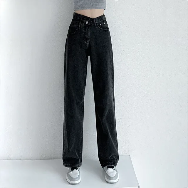 ZOENOVA jean femmes pantalon à jambes larges maman Femme noir bleu jean taille haute Femme pantalon 2023 vêtements pantalons Spodnie Damskie 2