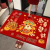 New 40x60cm New Year Floor Mat Crystal Velvet Cartoon Snake Door Entrance Mat Housewarming Feet Mat Spring Festival Decor 1