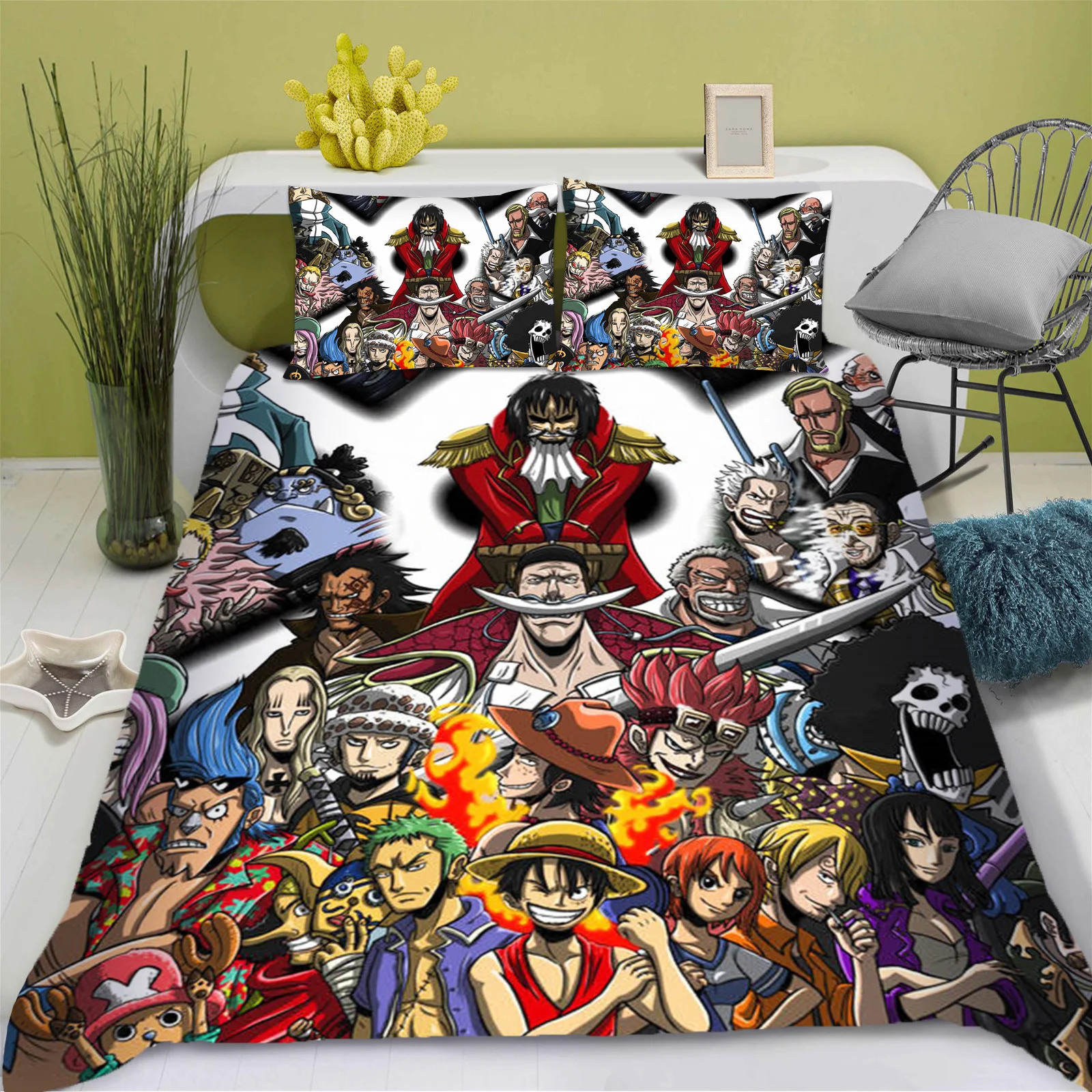 Description Picture 4 of itemMonkey D Luffy Quilt Cover, Cartoon Duvet, Cute Printing, Home Breathable, Children Bedding, Custom Made, Various Sizes Set