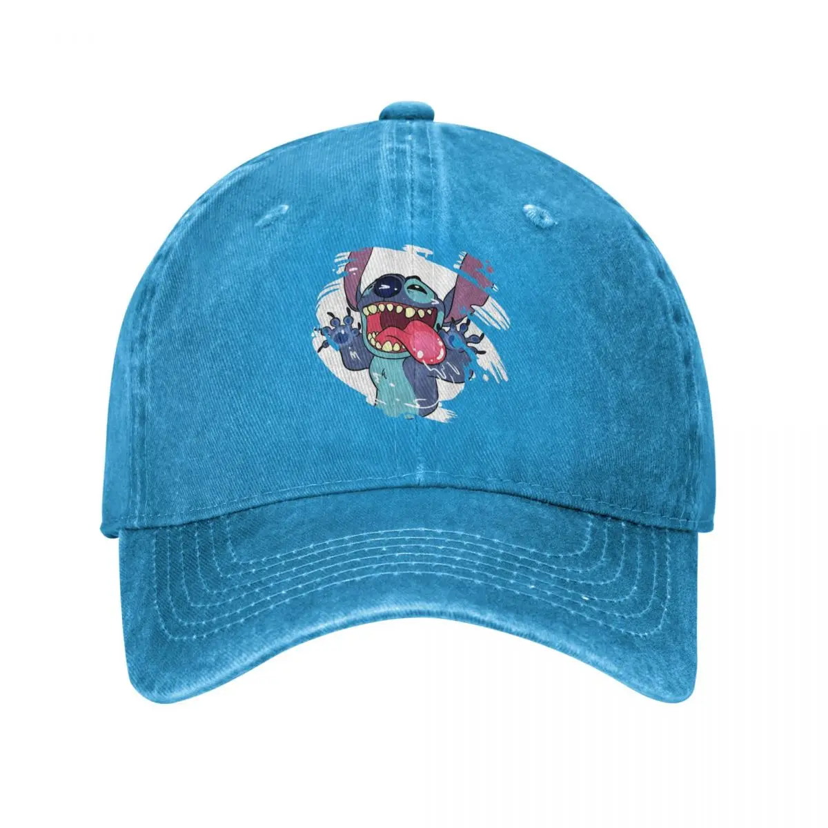 

Vintage Stitch Lick Baseball Caps for Men Women Distressed Denim Headwear Cute Cartoons Outdoor Unstructured Soft Hats Cap